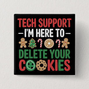 Chapa Cuadrada Galletas Divertidas de Navidad Soporte Técnico Tra