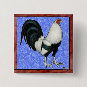 Chapa Cuadrada Gallo de pelea enmarcado
