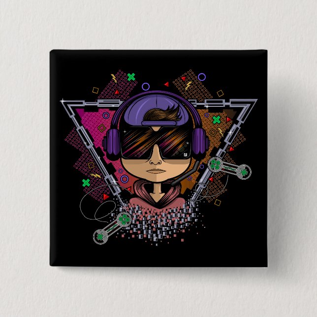 Chapa Cuadrada Gamer Boy (Anverso)