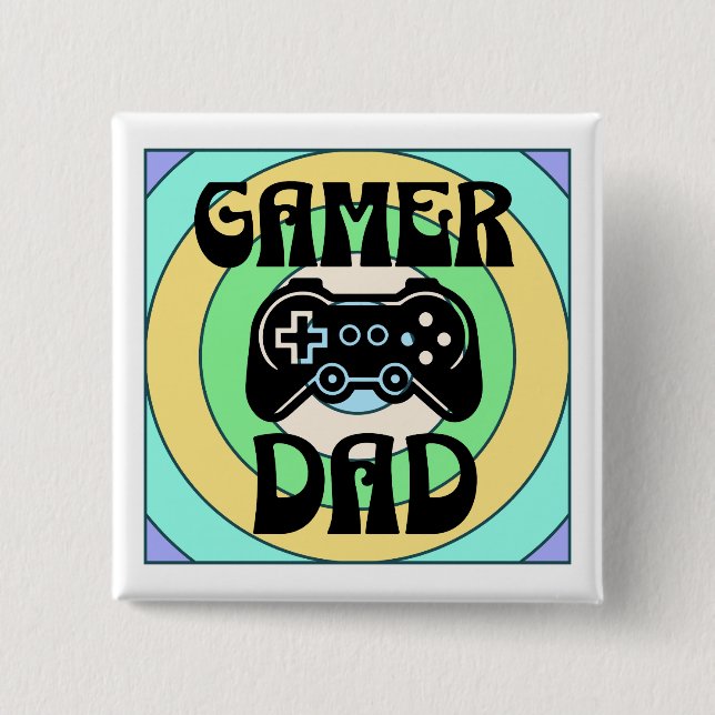 Chapa Cuadrada Gamer Dad (Anverso)