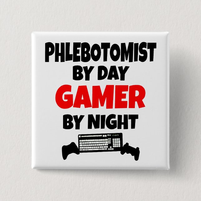 Chapa Cuadrada Gamer Phlebotomist (Anverso)