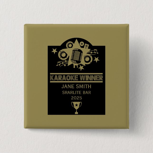 Chapa Cuadrada Ganador de Karaoke (Anverso)