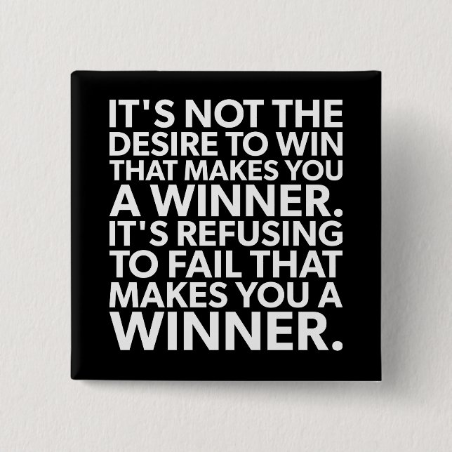 Chapa Cuadrada Ganador - Negarse A Fracasar - Motivación De La So (Anverso)