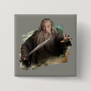 Chapa Cuadrada Gandalf con espada