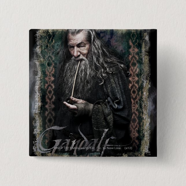 Chapa Cuadrada Gandalf con nombre (Anverso)