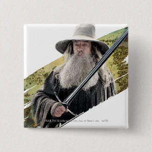 Chapa Cuadrada Gandalf Con Sword Green