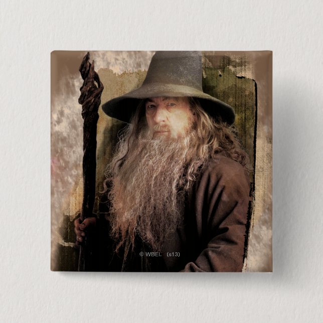 Chapa Cuadrada Gandalf With Staff (Anverso)
