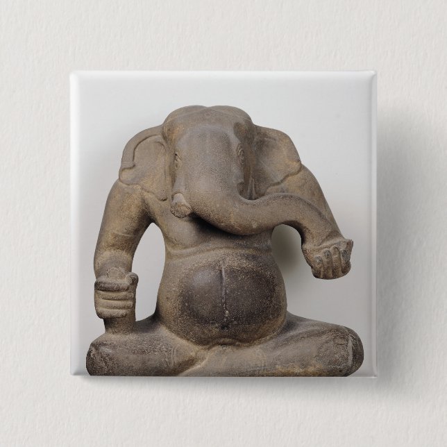 Chapa Cuadrada Ganesh, de los parentescos de Tuol Pheak (Anverso)