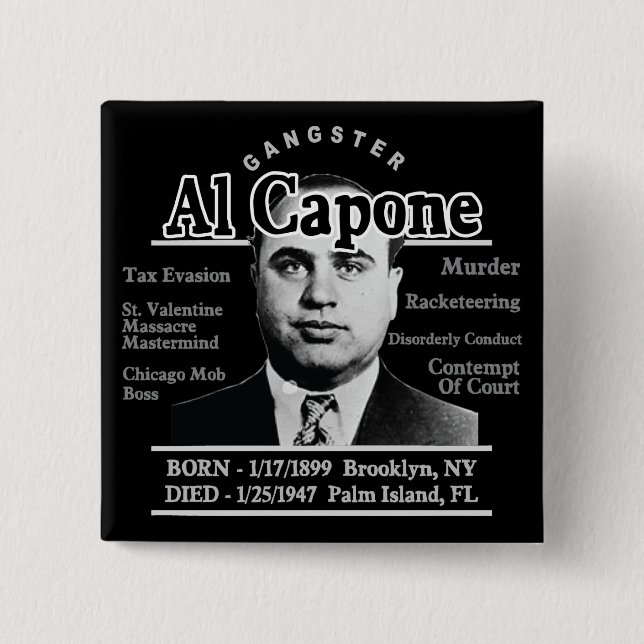 Chapa Cuadrada Gangster Al Capone (Anverso)