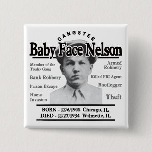 Chapa Cuadrada Gangster Baby Face Nelson