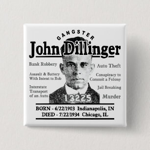 Chapa Cuadrada Gángster John Dillinger