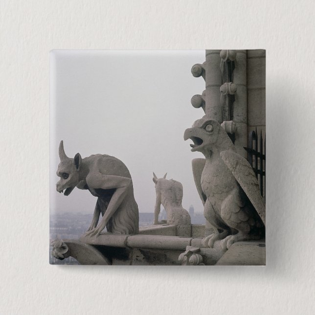 Chapa Cuadrada Gargoyles en la barandilla del grande (Anverso)