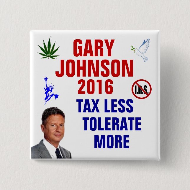 Chapa Cuadrada Gary Johnson 2016 (Anverso)