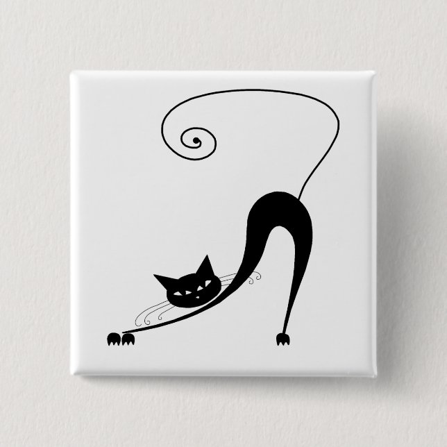 Chapa Cuadrada Gatito banal negro 2 (Anverso)