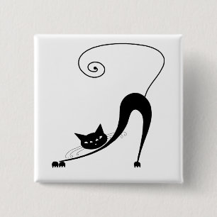 Chapa Cuadrada Gatito banal negro 2