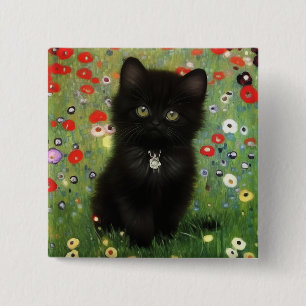 Chapa Cuadrada Gatito de Gustav Klimt