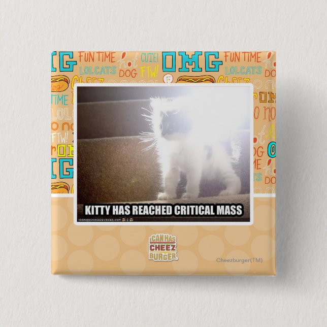 Chapa Cuadrada Gatito de la masa crítica (Anverso)