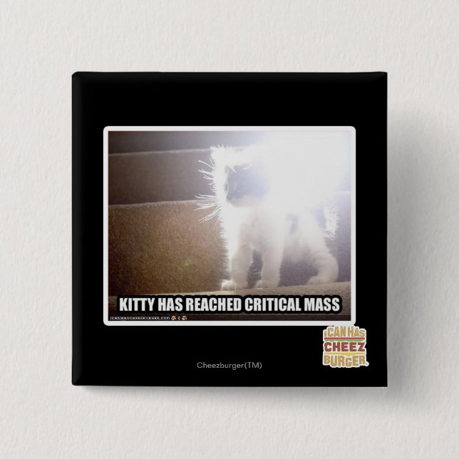 Chapa Cuadrada Gatito de la masa crítica (Anverso)