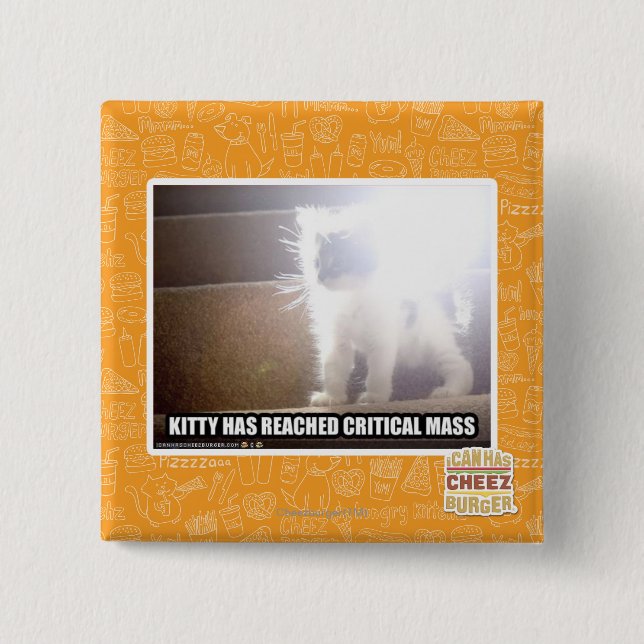 Chapa Cuadrada Gatito de la masa crítica (Anverso)