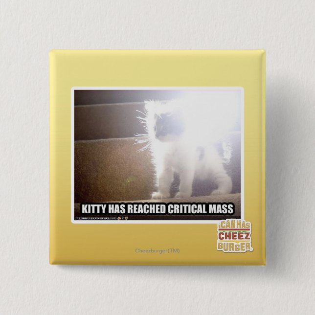 Chapa Cuadrada Gatito de la masa crítica (Anverso)