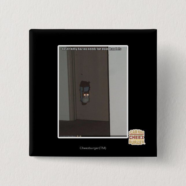 Chapa Cuadrada Gatito del laser (Anverso)