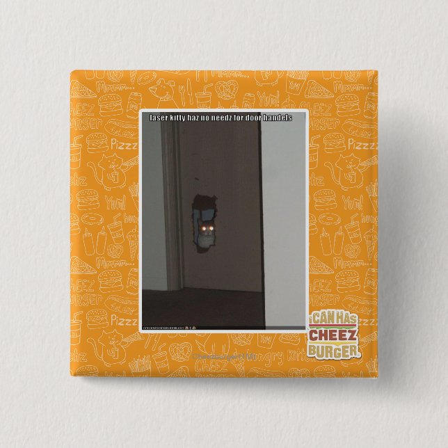 Chapa Cuadrada Gatito del laser (Anverso)