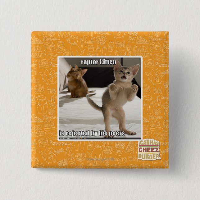 Chapa Cuadrada Gatito del rapaz (Anverso)