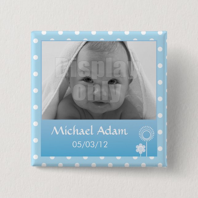 Chapa Cuadrada Gatito - perno azul (Anverso)