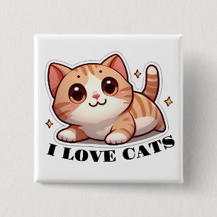 Chapa Cuadrada Gatito Ultra Cuidado Que Amo Los Gatos