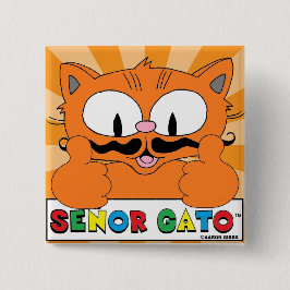 Chapa Cuadrada Gato Bigote de Dibujos Animados Señor Gato Pulgar