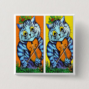 Chapa Cuadrada Gato con el violín de Louis Wain
