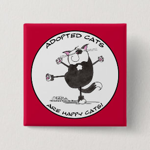 Chapa Cuadrada Gato de baile feliz