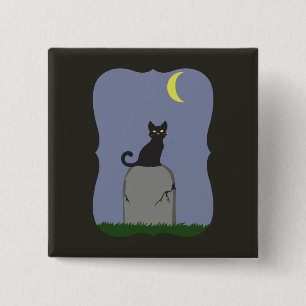 Chapa Cuadrada Gato de Halloween espumoso