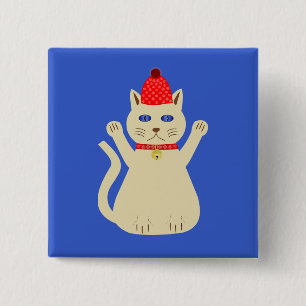 Chapa Cuadrada Gato de Navidades de corte