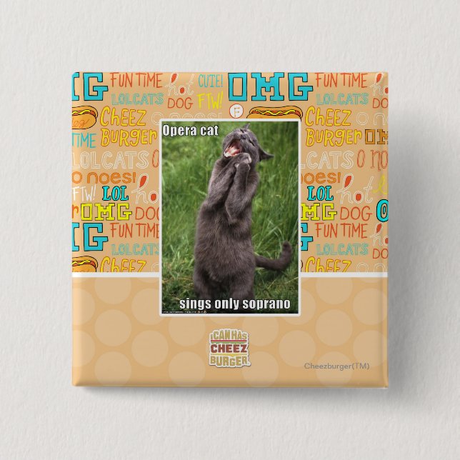 Chapa Cuadrada Gato de ópera (Anverso)