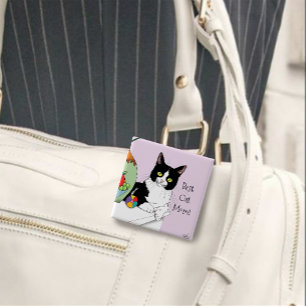 Chapa Cuadrada Gato de Tuxedo del Día de la Madre