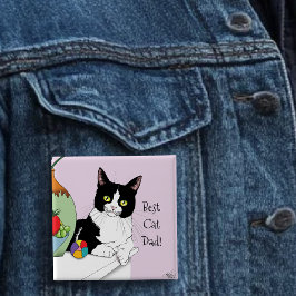 Chapa Cuadrada Gato de Tuxedo del Día del Padre