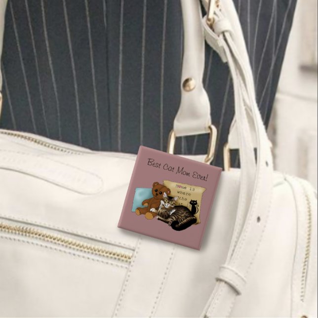 Chapa Cuadrada Gato del día de la madre (Subido por el creador)