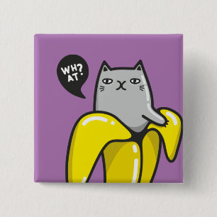Chapa Cuadrada Gato en banana