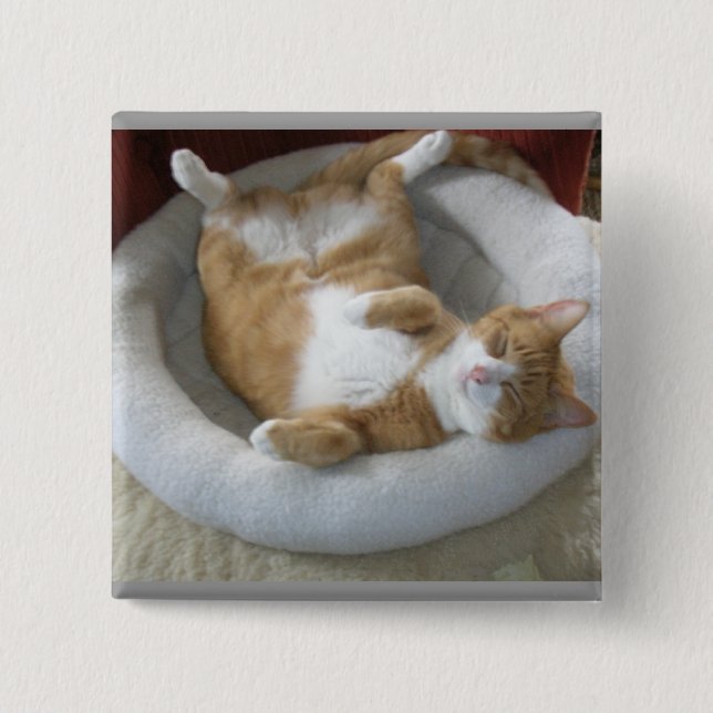 Chapa Cuadrada Gato feliz (Anverso)