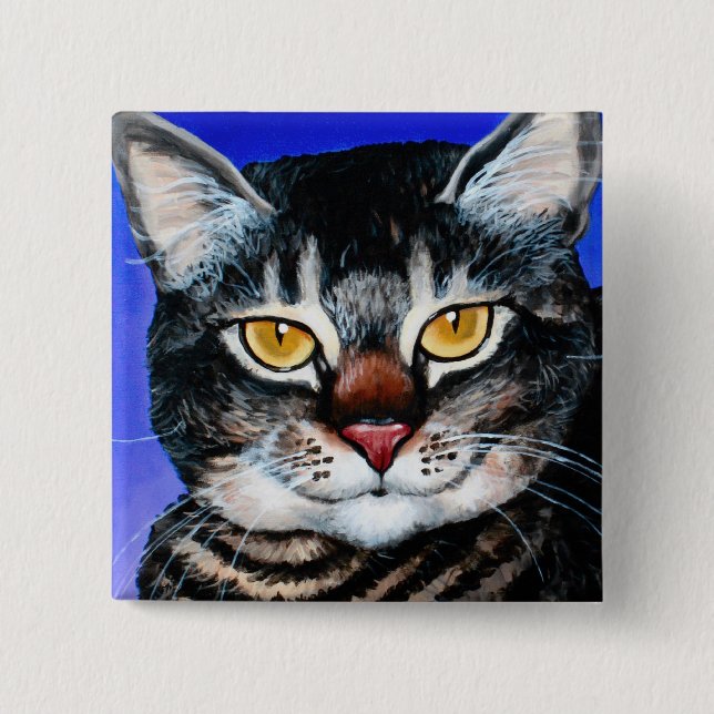 Chapa Cuadrada Gato gordo pintado (Anverso)