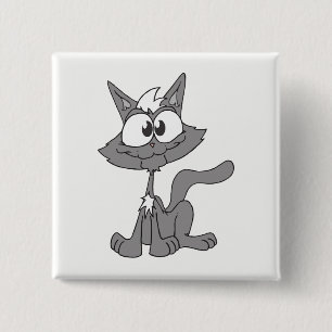 Chapa Cuadrada Gato gris
