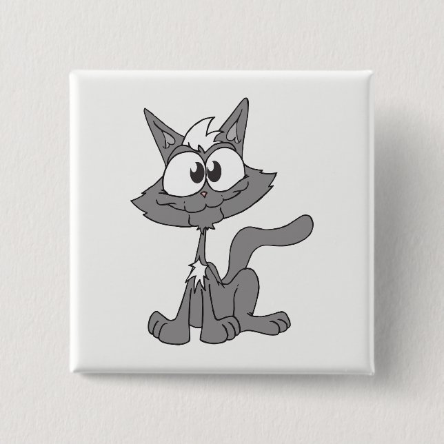 Chapa Cuadrada Gato gris (Anverso)