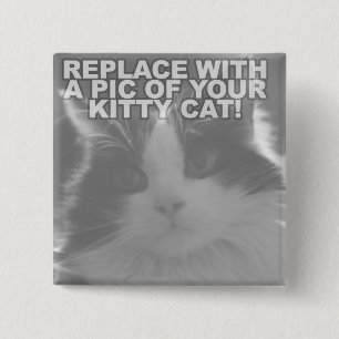 Chapa Cuadrada Gato Kitty Personalizado
