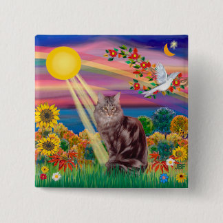Chapa Cuadrada Gato Maine Coon 10 - Sol de Otoño