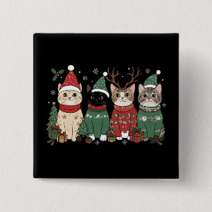 Chapa Cuadrada Gato Meowy Navidad Catmas Regalo de Navidad