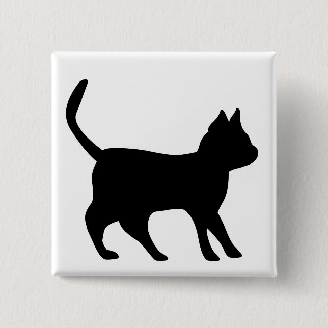 Chapa Cuadrada Gato negro (Anverso)