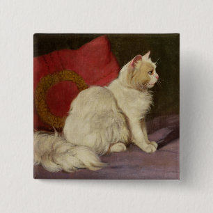 Chapa Cuadrada Gato persa blanco