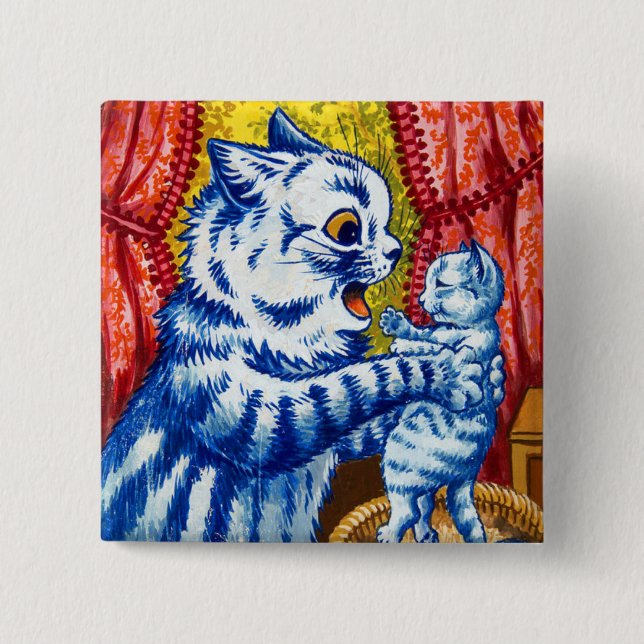 Chapa Cuadrada Gato y sus gatitos (Anverso)