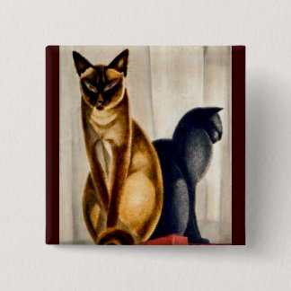 Chapa Cuadrada Gatos Art Deco
